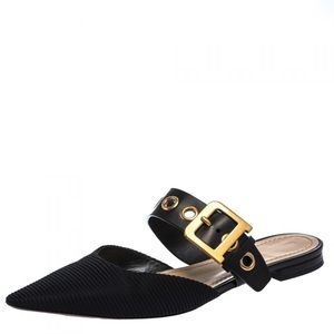 D Dior Flat Pointed Toe Flats, Black, Size 37 European (6US)